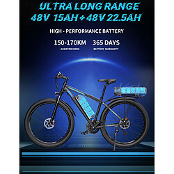 Vélo Électrique Duotts C29K - Double Batterie 15AH+22.5AH , Moteur 750W, Vitesse Max 50km/h, Freins Hydrauliques, Autonomie Longue pas cher