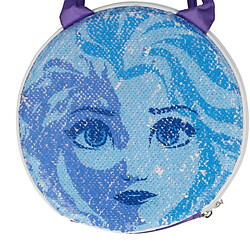 La Reine Des Neiges Frozen Sac à Déjeuner Thermique Rond avec Paillettes et Poignées 24×8cm Bleu pas cher