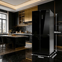 Avis Linarie Réfrigérateur Congélateur Multi-portes LSCD430BLACK 418 Litres - Verre noir