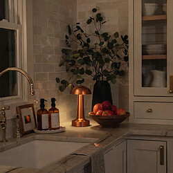 ICONIK INTERIOR Lampe de Table USB Rechargeable LED - Design Moderne - Lumière Chaude - Contrôle Tactile - Herey Blanc