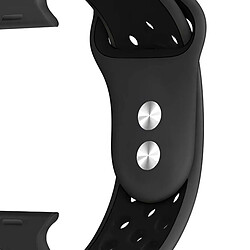 Crong Bracelet Sport Perforé pour Apple Watch 38 / 40 / 41 mm Réglable et Souple Noir pas cher
