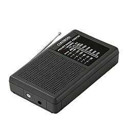 Avizar Mini Radio de Poche à Bandes FM et AM avec Antenne Télescopique et Haut-Parleur Noir