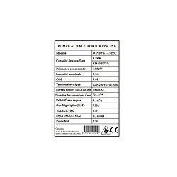 Pompe à chaleur piscine monophasé 9,8kw - WINDPAC-EM55C - OPTIMEA