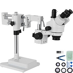 Vevor Microscope Stereo 3.5X-90X Simul Focal Trinoculaire Zoom 360 Degres Rotatif Trinoculaire Stereo Microscope Double Bras Stand Laboratoire Microscope Video