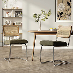 Smartue Lot de 2 Chaises -Réinventez vos repas avec une chaise au confort raffiné-Vert