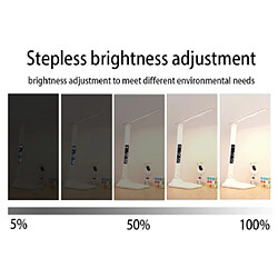 Lampe de bureau pliante USB, tactile, intensité variable, heure, température, réveil pas cher