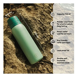 Bouteille isotherme filtrante 0.7l vert - BTLPRO-G101 - TAPPWATER pas cher