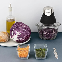 H.Koenig Mini hachoir électrique 320 watts verre gradué de 1 litre / capacité de hachage de 500 ml.