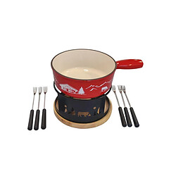 Table And Cook Service à fondue rouge - 3008189SETF-22 - Montagne Rouge & Chamonix - TABLE&COOK