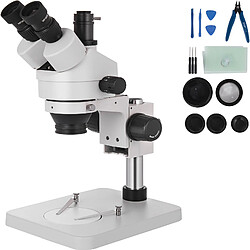 Vevor Microscope stéréo trinoculaire 3.5X-90X, zoom, rotatif 360°, oculaires WF10X, labo