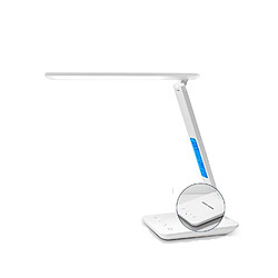Lampe de Bureau Pliante USB, Tactile, Intensité Variable, Heure, Température, Réveil, Chargeur Téléphone