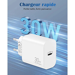 Chargeur Rapide 30W + Cable USB-C Blanc pour Samsung S26 / S26 Plus / S26 Ultra / S25 / S24 / Z F lip 7 / 6 / 5 / A57 / A37 / A17 / A56 / A16 - Little Boutik®