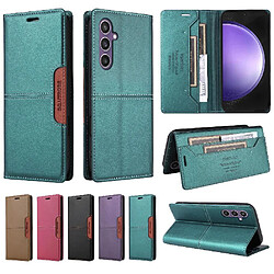 Acheter Flip Étui Pour Samsung Galaxy S24 FE Portefeuille Couverture rabotant Blocage RFID Antichoc Vert