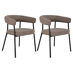 Lisa Design Sadie - lot de 2 chaises FSC 100% en tissu texturé - pieds en acier