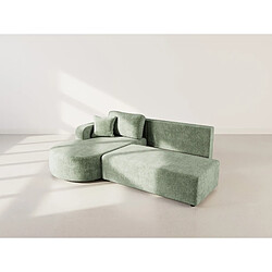 Avis Bestmobilier Miro - Canapé d'angle gauche 4 places convertible avec coffre en velours texturé