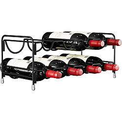 Vendos85 Casier à vin 8 bouteilles en acier carbone – 2 niveaux