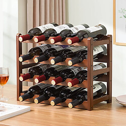 Vendos85 Casier à vin en bambou – 12 bouteilles, 3 niveaux