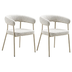 Lisa Design Sadie - lot de 2 chaises FSC 100% en tissu texturé - pieds en acier