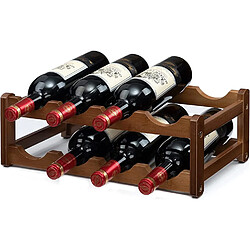 Vendos85 Casier à vin en bambou 2 niveaux – support 8 bouteilles