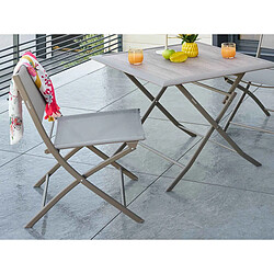 Lot de 4 chaises de jardin pliante métal Modula Café/Noisette- Hesperide