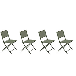 Lot de 4 chaises de jardin pliante métal Modula Laurier- Hesperide