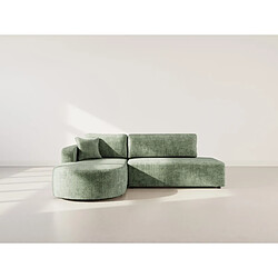 Bestmobilier Miro - Canapé d'angle gauche 4 places convertible avec coffre en velours texturé pas cher