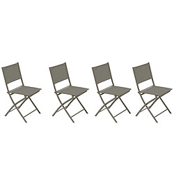 Lot de 4 chaises de jardin pliante métal Modula Café/Noisette- Hesperide