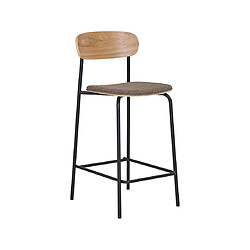 Lisa Design Zoe - lot de 2 tabourets en bois de frêne - pieds en acier