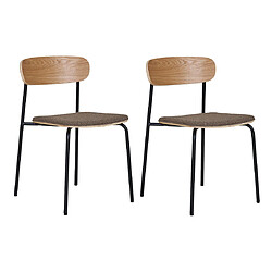 Lisa Design Zoe - lot de 2 chaises en bois de frêne - pieds en acier