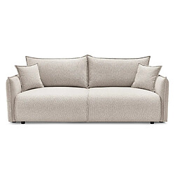 Casanova Canapé droit convertible tissu chiné 3 places Beige
