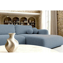 Acheter Casanova Canapé d'angle convertible tissu bouclette 4 places Bleu Gauche