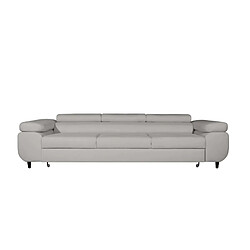 Casanova Canapé droit convertible tissu chiné 3 places Gris clair