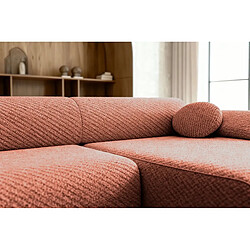 Acheter Casanova Canapé d'angle convertible tissu lisse 3 places Terracotta Droit