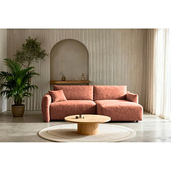 Avis Casanova Canapé d'angle convertible tissu bouclette 4 places Terracotta