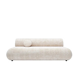Casanova Canapé droit convertible tissu lisse 2 places Beige