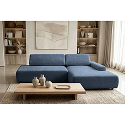 Avis Casanova Canapé d'angle convertible coffre tissu chiné 3 places Bleu Gauche