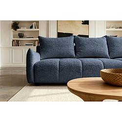 Acheter Casanova Canapé d'angle convertible tissu chenille 4 places Bleu 128cm