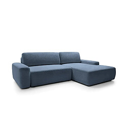 Acheter Casanova Canapé d'angle convertible tissu chiné 4 places Bleu Gauche