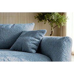Acheter Casanova Canapé d'angle convertible tissu bouclette 4 places Bleu