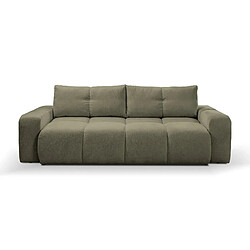 Casanova Canapé droit convertible tissu bouclette 3 places Vert