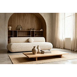 Casanova Canapé droit convertible tissu lisse 2 places Beige