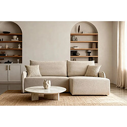 Avis Casanova Canapé d'angle tissu chiné 4 places Beige Gauche