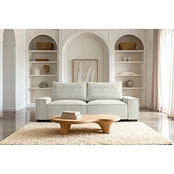 Casanova Canapé droit convertible velours côtelé 2 places Beige