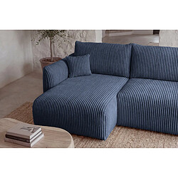 Acheter Casanova Canapé d'angle convertible velours côtelé 4 places Bleu