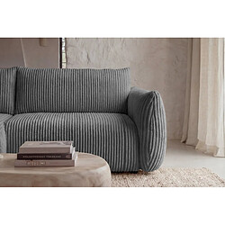 Casanova Canapé d'angle convertible velours côtelé 4 places Gris foncé pas cher