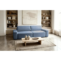 Casanova Canapé droit convertible coffre tissu chiné 3 places Bleu
