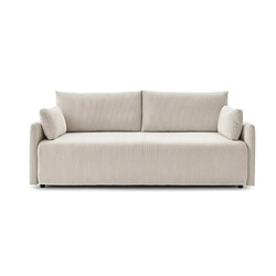 Casanova Canapé droit convertible velours côtelé 2 places Beige