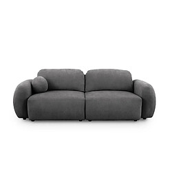 Casanova Canapé droit tissu chiné 2 places Gris Foncé