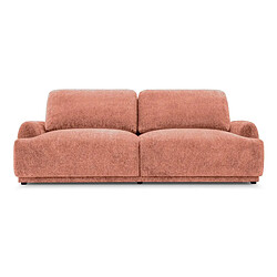Casanova Canapé droit convertible tissu chenille 3 places Terracotta