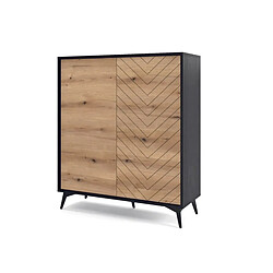 Avis Casanova Commode 2 portes en bois 100cm - Marron et noir